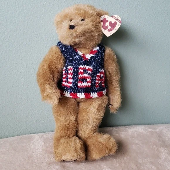 Digby, 11" Ty Attic Treasure Teddy Bear🧸 USA Sweater, NWT PVC Pellets - Picture 8 of 11